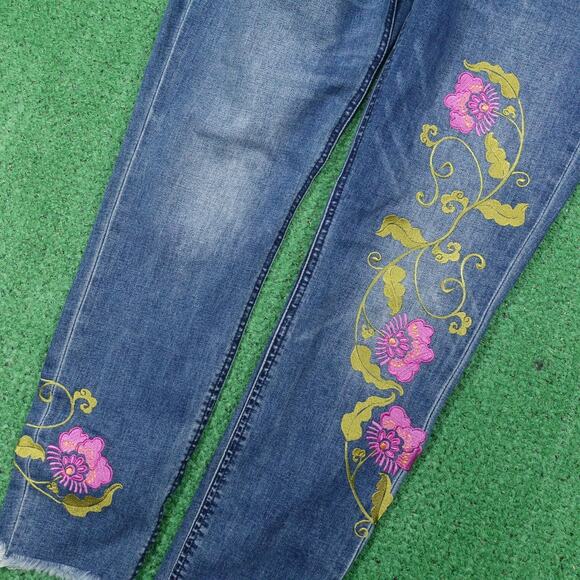 NEW Lucky Brand Bridgette Skinny Jeans Womens 6/28 High Rise Embroidered Floral - Picture 5 of 15